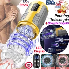 Male Masturbaters Automatic HandsFree Rotating Cup Thrusting Stroker Men Sex Toy