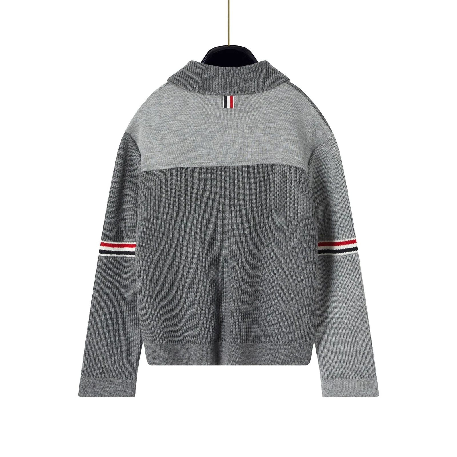 Cardigan donna Thom Browne in maglia colore bloccato