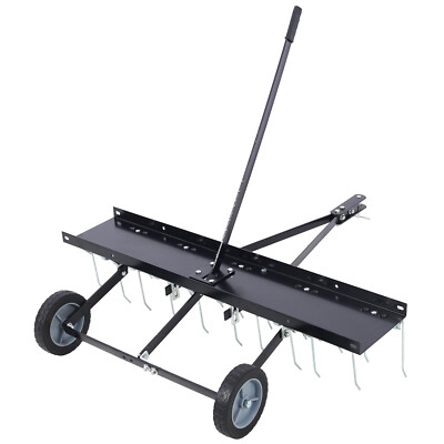 40-Inch Lawn Sweeper Tow Behind Dethatcher Landscape Rake Lawn Tractor Rake