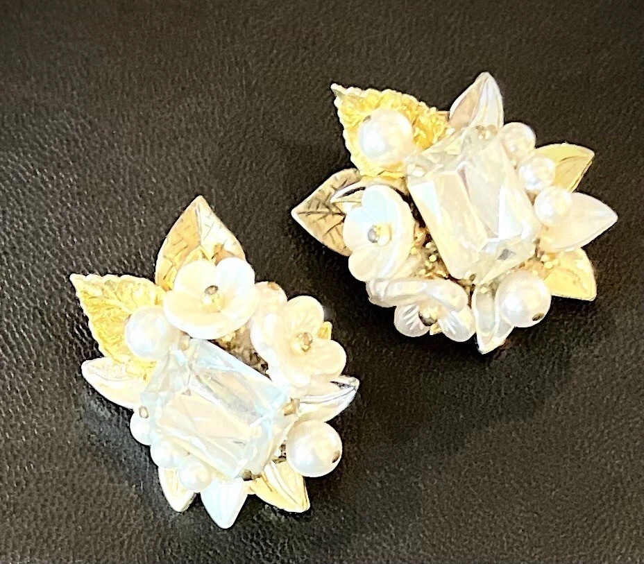 Diamond, Pearl And Gold Earrings - Image 3 of 3