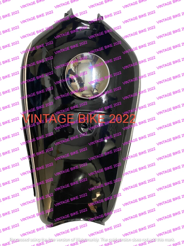BMW R26 1956-60 R27 1960-1966 SCHWARZ STAHL GAS KRAFTSTOFF BENZINTANK + DECKE... - Image 3 of 4
