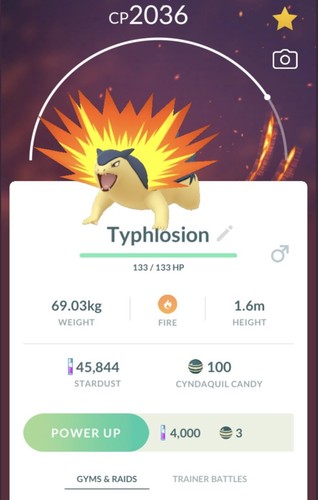 Pokemon Go Typhlosion Trade High Cp 00 2500 Blast Burn Ebay