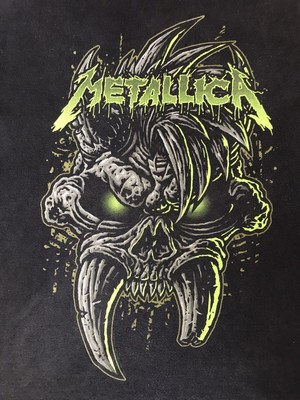 METALLICA scary guy T-shirt skull FANG 