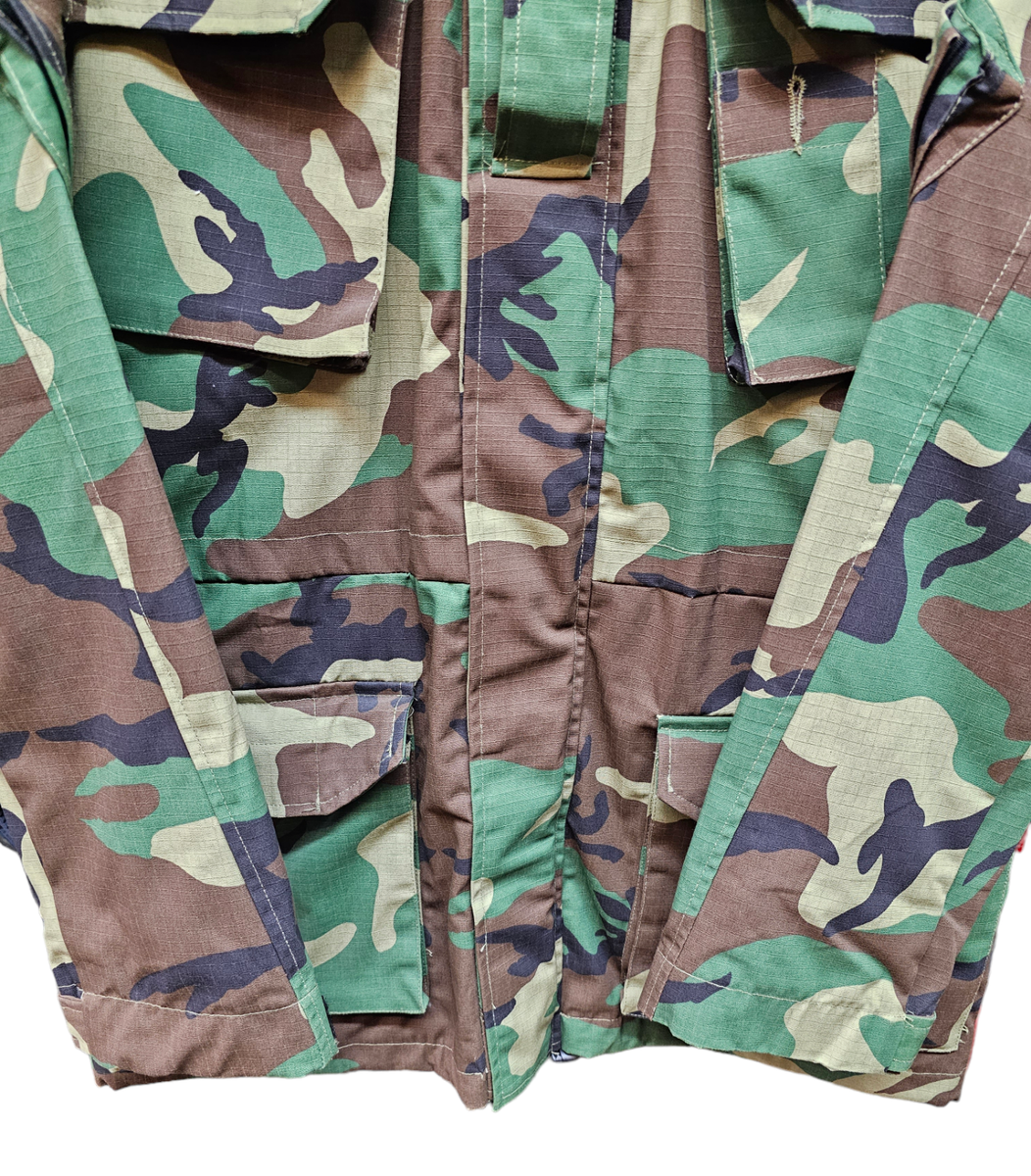 Giacca A Cappuccio Antivento Smock Woodland Camo Modello Anni '90 - Foto 3