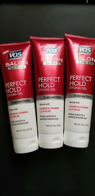 3x  Alberto VO5 Salon Series Perfect Hold Styling Gel Sculpt & Define, 9 oz ea