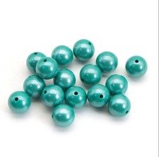 5 pc Dark Aqua Blue Candy iridescent Silicone 15mm beads Food Grade Solid color