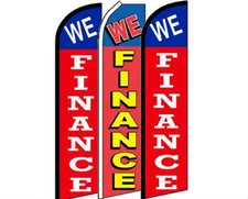 3 Pack Set We Finance #1 Swooper Super Advertising Windless Banner Flag