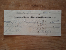 Alt-Belege 3 Stück MELVA USA 1931/34 Eastern Shore Banking Company mit 5 Stempel