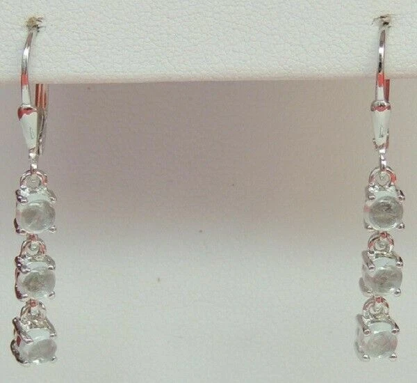 Edel 2,3 Carati Di Topazio Blu Brisur In Argento 925 Orecchini Topazio Sky Blue - Immagine 3 di 4