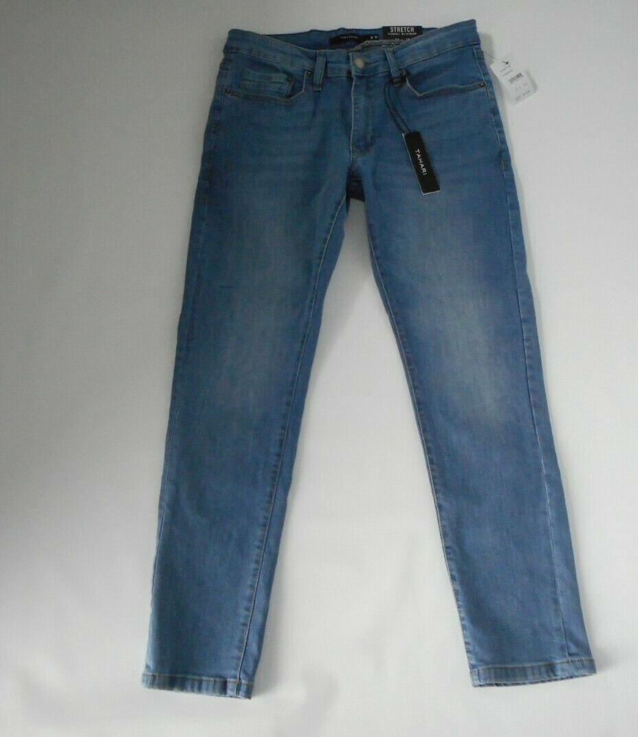 TAHARI Blue Wash Denim Thompson Stretch SKINNY Fit JEANS Womens