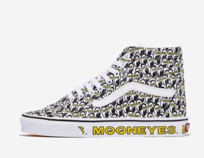 Vans x MOONEYES メッセージプレート VANS X MOONEYES FORMULA WHITE GREY SK8 HI MEN'S SNEAKERS