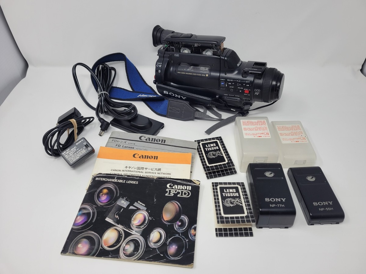 Sony Handycam CCD-FX410 Battery Remote Strap Charger Lot Not