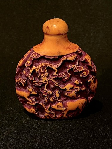 Antique Chinese Zodiac Sign / Signs - Snuff Bottle Hand Carved - Picture 4 of 8