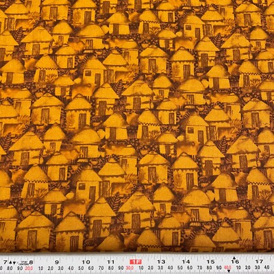 Vintage 2003 Julia Cairns African Village Cranston Cotton by the HALF YARD