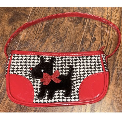 CUTE Girls Gymboree Scotty Dog Red/Black Houndstooth Purse - Picture 3 of 13
