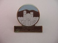 Vintage 1992 Hughes Aircraft GO CLUB Enamel Lapel Pin Award Mission Graphic