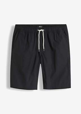 Neu Modische Schlupf-Bermuda mit Bindeband Gr. 48 Schwarz Herren Kurz-Pants