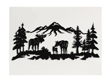 DEKADRON Metal Wall Art, Metal Moose Art, Nature Wall Art, Metal Tree Decor, ...