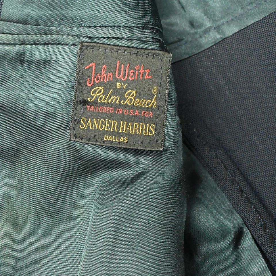 Винтажный Palm Beach 42R темно-синий хопсак золотой пуговицы шерсти блейзер куртка спортивное пальто - Изображение 4 из 4