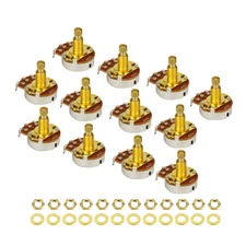 12PCS Bass Guitar A/B 250/500K Potentiometers Pots Audio Taper Copper Long Shaft