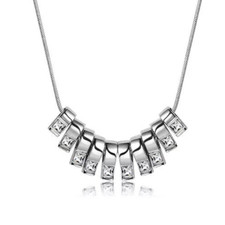 Image of Jon Richard - Clear Multi crystal silver plated necklace+earrings set, gift box