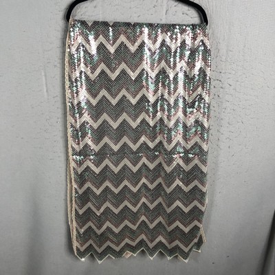 Rainbow Sequin Scarf Sheer Mesh Boho Art To Wear Statement Retro Y2K Event NEW