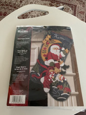 Christmas BUCILLA 86018 Moonlight Santa Felt Stocking Kit