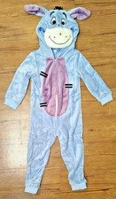 Animal One Piece Halloween Costume Cosplay Pajamas Hooded Blue Donkey 4-5T