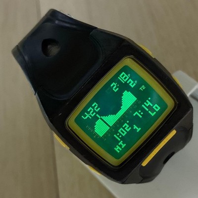 NIXON The Small Lodown Tide Watch Black Yellow Y2K Digital New Battery Functiona