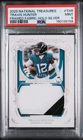 2025 NATIONAL TREASURES FRAMED FABRIC HOLO SILVER #THR TRAVIS HUNTER 14/25 PSA 9