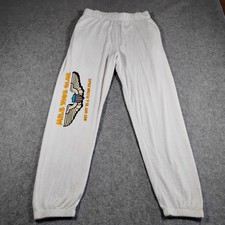 Boys Lie Mile High Club White Terry Cloth Sweatpants Joggers Womens Large