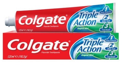 12x Colgate Zahncreme Zahnpasta Zahnpflege 125 ml Triple Action Fluorid Creme