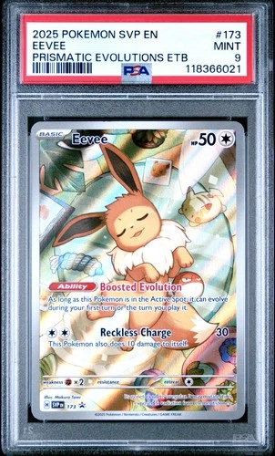2025 Pokemon Svp Black Star Promo #173 Eevee Prismatic Evolutions ETB PSA 9