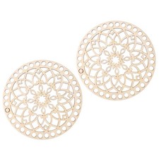 MECCANIXITY Round Wooden Basket Bottom Crochet 5.5 inch, Wood Color