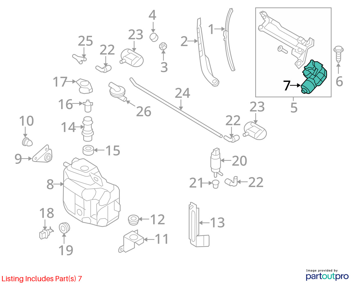 2008-2015 AUDI R8 TYPE 42 OEM FRONT RIGHT WINDSHIELD WIPER MOTOR 423955114