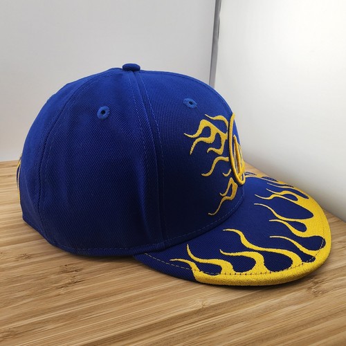 Golden State Warriors Hat, Blue Cap w/Rally Drive Flames, New Era 950, Snapback - Picture 4 of 10