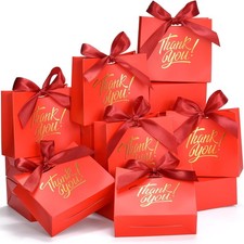 Small Gift Bags, 70 Pack 4.5x1.8x3.9 Inches Mini Thank You Bags Red Kraft Gif...