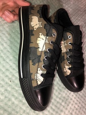 Scottie Dog Print Canvas Low-top Sneakers Size 8