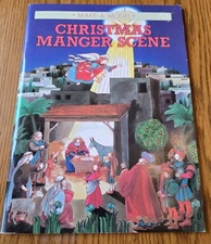 Christmas Manger Scene Make A Model Book 18" Vintage