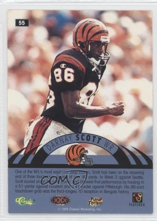 1996 Classic NFL Experience Super Bowl XXX /799 Darnay Scott #55 - Image 2 of 2