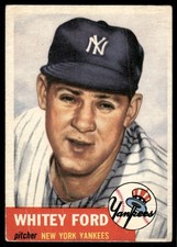1953 Topps 207 Whitey Ford - Crease - Low Grade 1953 Topps 207 Whitey Ford - Crease - Low Grade