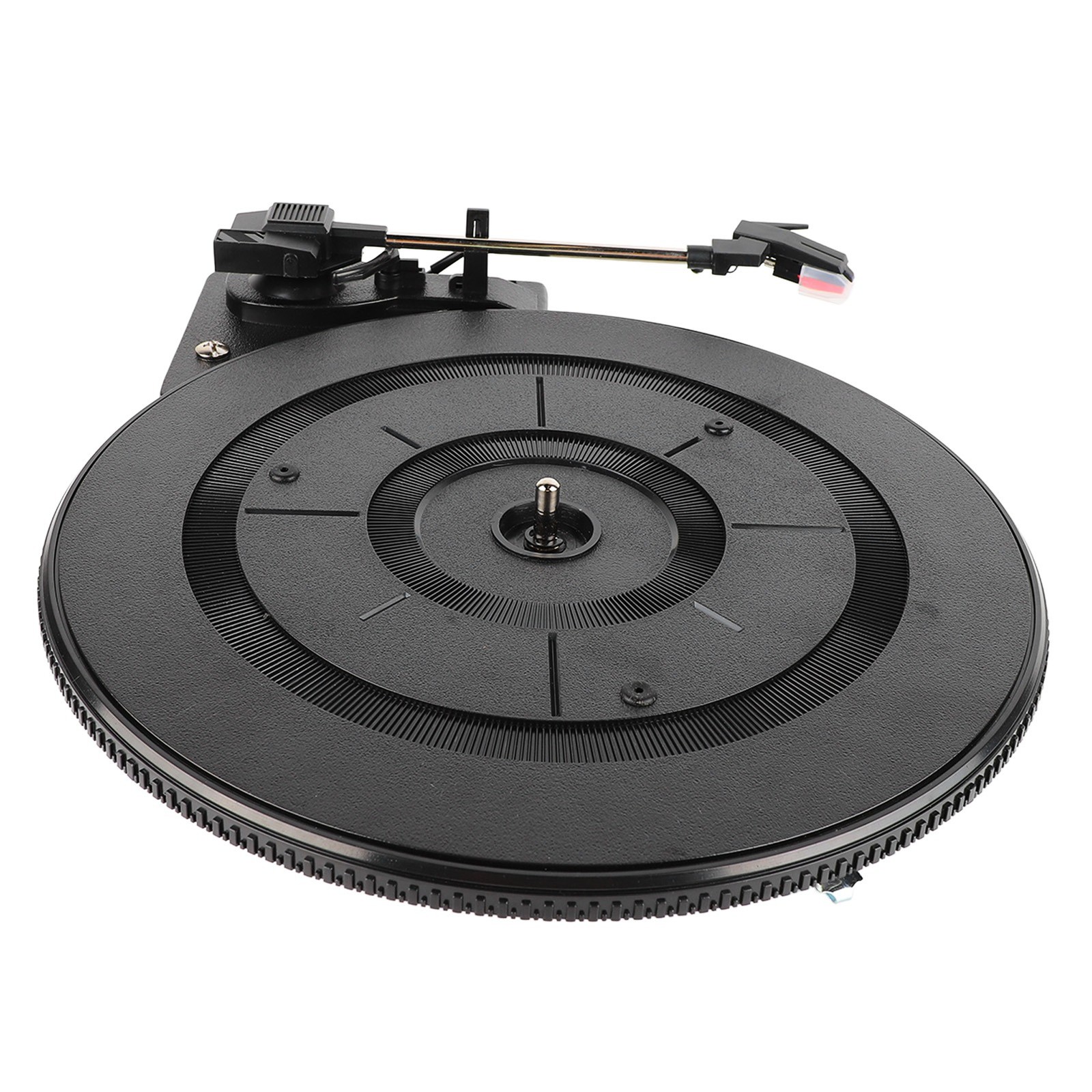 Record Player Turntable Black Plastic Belt Drive Gramophone Turntable Instr