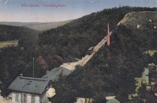 1921 AK Deutsches-Reich Wiesbaden Nerobbergbahn Zahnradbahn Panorama Stempel !!