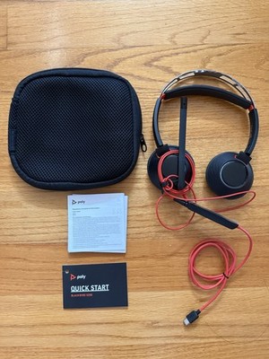 NEW Plantronics Poly Blackwire 5200 Series C5220 USB-A Stereo Headset & Case