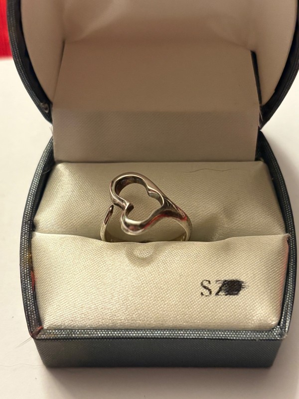 Tiffany and Co Elsa Peretti 925 Sterling Silver Open Heart Ring Size 6 