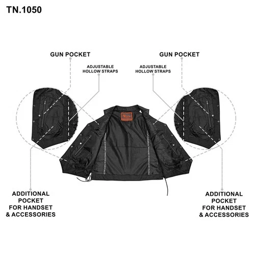 Black Leather Vest Motorcycle Biker Side Lace Up Concealed Carry Pocket Club image 6