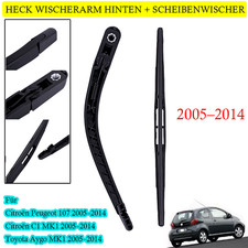 HECK WISCHERARM HINTEN + SCHEIBENWISCHER FÜR CITROEN C1 PEUGEOT 107 Aygo 05-14