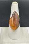 925 Silver Size 7.25 Vintage Ring W/ Amber