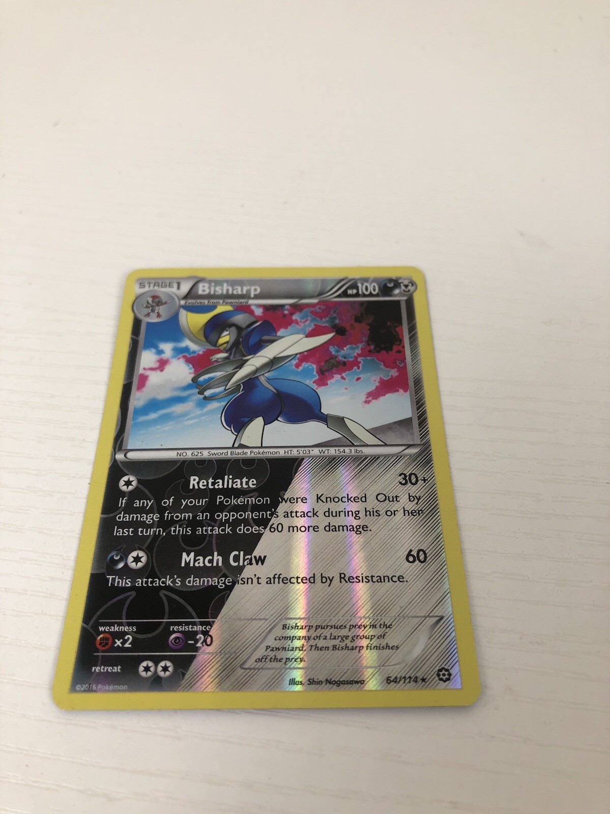 Pokemon TCG XY Steam Siege - Bisharp #64/114 - Reverse Holo Rare Card LP