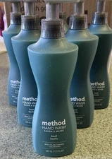 Method Hand Wash Gel~Lot of (6)~11.5 oz Pump Bottles~Basil Fragrance~NIB